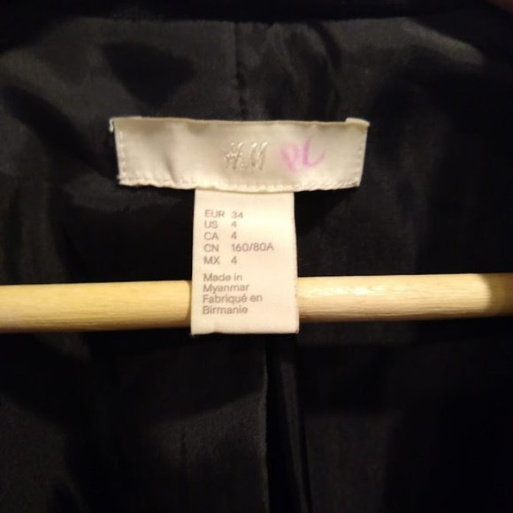 H&M Classic Black Blazer size 4 - Picture 6 of 7